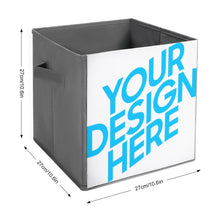 Charger l'image dans la galerie, Boîte de rangement pliable en bois en tissu personnalisée avec photo texte motif logo