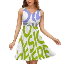 Charger l'image dans la galerie, Robe d'été pour femmes NZ022 Robe de plage avec col en V personnalisé avec texte motif photo (conception multi-images)