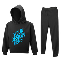 Charger l'image dans la galerie, Sweat à capuche ensemble ado garçon fille (estampé à chaud) personnalisé avec photo texte et logo