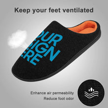Charger l'image dans la galerie, Pantoufles coton / chaussons coton personnalisées avec photo texte pour homme automne et hiver style maison FS0807011
