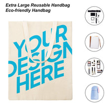 Charger l'image dans la galerie, Sac cabas Canvas femme / homme élégant personnalisé avec photo motif texte logo (impression recto verso)