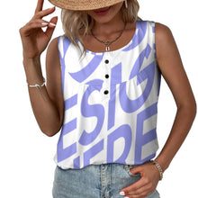 Charger l'image dans la galerie, Impression d’image unique Gilet sans manche col rond femme BCT personnalisé avec image logo texte motif