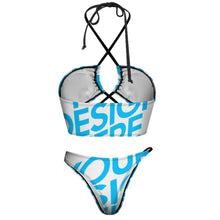 Charger l'image dans la galerie, 2023 ensemble 2 pièces bikini maillot de bain pour femmes sexy personnalisé avec photos logo motif (conception une image)