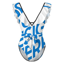 Charger l'image dans la galerie, 2024 NOUVEAU maillots de bain femme maillot de bain une pièce sexy maillot de bain de plage col en V SDS2003 avec bordure à volants personnalisé avec photo texte prénom (conception une image)