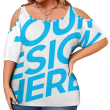 Charger l'image dans la galerie, Impression d’image unique T-shirt épaules dénudées Grande taille pour femme AVT personnalisé avec photo logo texte motif