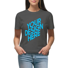 Charger l'image dans la galerie, T-shirt tee shirt coton à manches courtes en col rond femme imprimé sur le devant personnalisé avec photo logo motif texte