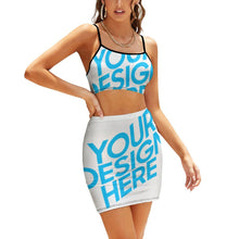 Charger l'image dans la galerie, Ensemble de jupe et haut deux-pièces décontractés femme NZ018 personnalisé avec photo logo texte motif