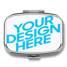 Charger l'image dans la galerie, Boîte à pilules pilulier carré en metal personnalisé avec photo motif logo texte