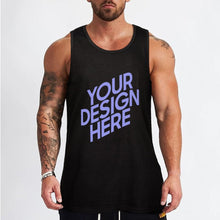 Charger l'image dans la galerie, Débardeur de sport tank top 100% coton pour homme personnalisé avec photo logo texte motif