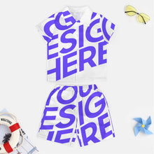 Charger l'image dans la galerie, Ensemble de plage chemise manches courtes et short enfant garçon (2 pièces) A27TZ personnalisé avec texte motif photo (conception une image)