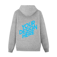 Charger l'image dans la galerie, Sweat pull à capuche personnalisé avec photo texte pour homme sans poche (impression au dos)
