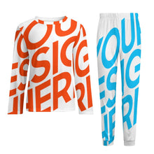 Charger l'image dans la galerie, Pyjama Homme ensemble 2 pièces à manches longues grande taille ITZ personnalisé avec photo motif logo texte (Impression d’image unique)