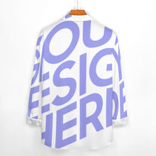 Charger l'image dans la galerie, Chemise à manches longues à revers décontracté avec poches pour hommes AY007 personnalisé avec photo logo texte motif (Impression d'image unique)