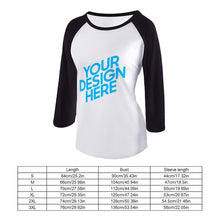 Charger l'image dans la galerie, T-Shirt Femme personnalisé Raglan à manches moyennes
