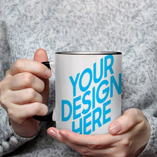 Charger l'image dans la galerie, Mug / Tasse en céramique avec poignée noir personnalisé avec photo logo texte motif