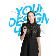 Charger l'image dans la galerie, Parapluie manuel à 3 volets ZYS05-8K avec 3 segments à vinyle l'extérieur / impression l'intérieur design personnalisé avec photos ou logos