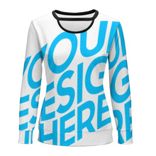 Charger l'image dans la galerie, Impression d'image unique Haut/Top à découpes à manches longues ample femme NZ05 personnalisé avec logo motif photo texte