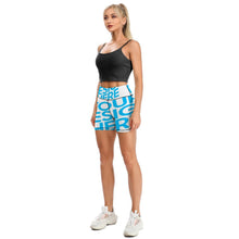 Charger l'image dans la galerie, Short de yoga taille haute pour femme Y09A personnalisé avec photo motif ou texte