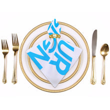 Charger l'image dans la galerie, Serviette de table en tissu personnalisée avec prénom logo motif texte photo