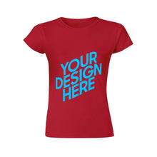 Charger l'image dans la galerie, T-shirt tee shirt en coton à manches courtes femme tendance personnalisé avec photo motif logo image texte (impression recto verso)
