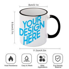 Charger l'image dans la galerie, Mug / Tasse en céramique avec poignée noir personnalisé avec photo logo texte motif