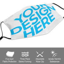 Charger l'image dans la galerie, Masque anti-poussière protection adulte avec filtres (3 images différentes) personnalisé avec motif photo logo texte