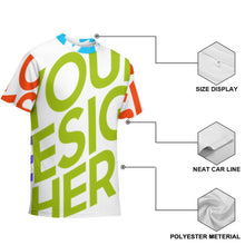 Charger l'image dans la galerie, T-shirt à manches courtes pour garçons et filles, personnalisé avec photo texte motif (conception multi-images)