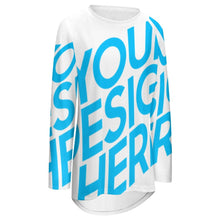 Charger l'image dans la galerie, T-shirt tee shirt à manches longues col rond grande taille ample femme BL personnalisé avec photo logo motif texte (impression d'image unique)