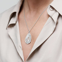 Charger l'image dans la galerie, Collier ajouré en forme de larme en argent sterling femme X0048 gravure personnalisé avec prénom texte