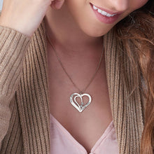 Charger l'image dans la galerie, Collier Coeur Entrelacé avec zircon cubique X0075 pour femme en argent sterling 925 gravure personnalisé avec nom texte