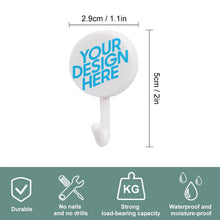 Charger l'image dans la galerie, Crochet adhésif circulaire / Crochet rond moderne simple en plastique personnalisé avec photo image logo motif texte (10 images mêmes impression)