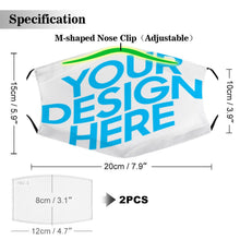 Charger l'image dans la galerie, Masque de protection avec filtre changeable personnalisé avec photo logo motif texte