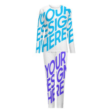Charger l'image dans la galerie, Ensemble 2 pièces pyjama chemise de nuit femme longue manches longues BTZ personnalisé avec prénom photo logo texte