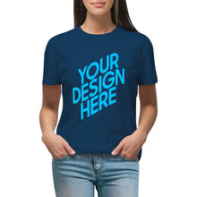 Charger l'image dans la galerie, T-shirt tee shirt coton à manches courtes en col rond femme imprimé sur le devant personnalisé avec photo logo motif texte
