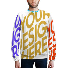 Charger l'image dans la galerie, Sweat shirt Pull-over sans poche homme personnalisé avec photo logo texte motif (impression des multi-images)
