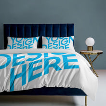 Charger l'image dans la galerie, Parure de lit 3 pièces imprimée simple face (1 housse de couette + 2 taies d'oreiller) personnalisé avec photo texte prénom