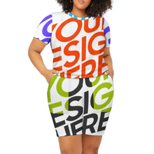 Charger l'image dans la galerie, Impression des multi-images Grande taille Ensemble ensemble short t shirt femme NTZ personnalisé avec photo logo texte motif