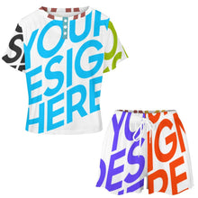 Charger l'image dans la galerie, Ensemble 2 pièces pyjama manches courtes chemise de nuit courte femme UTZ personnalisé avec photo logo texte (impression des multi-images)