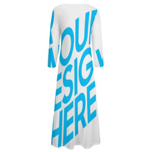Charger l'image dans la galerie, Maxi robe à manches longues / robe de cocktail avec imprimé all-over A120 personnalisés avec photo logo ou texte