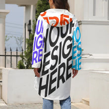 Charger l'image dans la galerie, Impression des multi-images trench-coat polaire long grande taille femme A677 personnalisé avec image motif logo texte