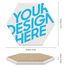 Charger l'image dans la galerie, Dessous de verre en céramique / Sous-verres hexagonaux 4 / 6 pièces personnalisé avec photo logo texte motif