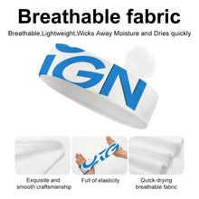 Charger l'image dans la galerie, Impression d'image unique Bandeau de sport anti transpiration pour cheveux personnalisé avec photo motif logo texte
