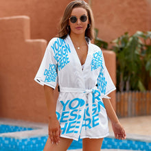 Charger l'image dans la galerie, Chemise robe de nuit chic femme JJ1210 personnalisée avec motif photo logo texte (impression d'image unique)