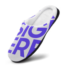 Charger l'image dans la galerie, Pantoufles / chaussons en coton pour femme personnalisée avec photo texte motif (Impression complète)