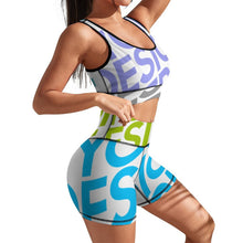 Charger l'image dans la galerie, Ensemble top et short / Tenues de yoga sans manches pour femme ABTZ personnalisé avec photo logo texte motif