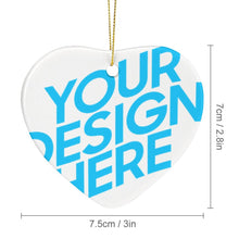 Charger l'image dans la galerie, Décoration de sapin de Noël coeur décoration de Noël pendentif personnalisé avec photos motif texte