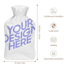 Charger l'image dans la galerie, Bouillotte originale avec couvercle 26.5 X 15.3cm personnalisée avec photos prénoms texte