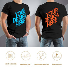 Charger l'image dans la galerie, T-shirt tee shirt Vintage homme grande taille en coton impression recto-verso personnalisé avec photo motif logo texte