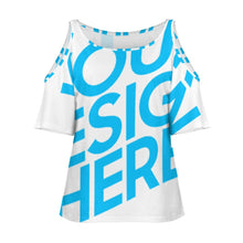 Charger l'image dans la galerie, Impression d’image unique T-shirt épaules dénudées Grande taille pour femme AVT personnalisé avec photo logo texte motif
