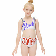 Charger l'image dans la galerie, Bikini fille bustier avec détails à nouer sur les épaules (2 pièces) NT022 personnalisé avec  photo texte logo (conception multi-images)